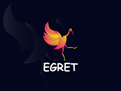 EGRET LOGO 2d logo branding logo colorfull logo creative logo egret logo illustration lodo design logo logo 2022 logos stork logo