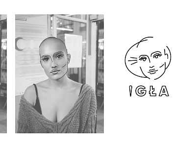 Igla Logotype black and white igla logo needle permament makeup tattoo