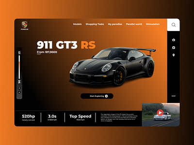 Porsche Web landing page car figma landing page porsche porsche website ui ui ux uiinspiration ux web web design web designer