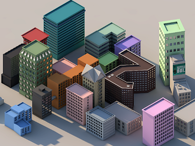 Low poly city