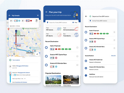 Trip Planning - Jaklingko App application design jakarta jaklingko mobile public transportation ui design ux design