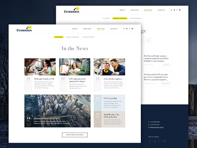 Economos - In the News economos interface layout minimal site ui web web design
