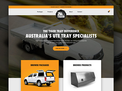 Tiger Trays layout tiger trays ui ute vehicle web web design