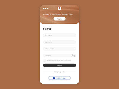 Reward Panel – Sign Up design form interface login registration signup ui ux