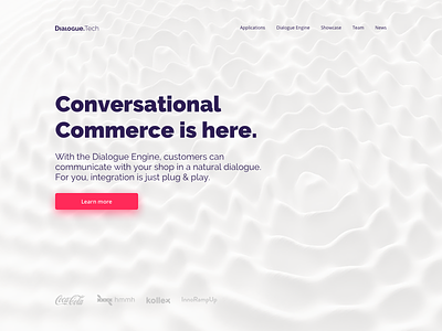 Dialogue Technologies - Landing Page clean commerce conversational design desktop landingpage ui voice website