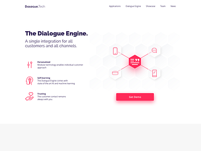 Dialogue Technologies - Landing Page 3 clean clean design clean ui commerce conversational design desktop glow ui website