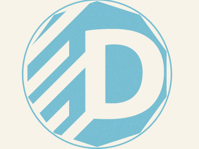 New Identity beige blue logo stamp