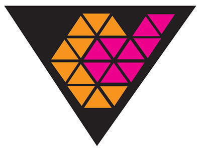 Personal logo design bold colour scheme colours design geometric graphic design logo orange personal pink triangle triangles