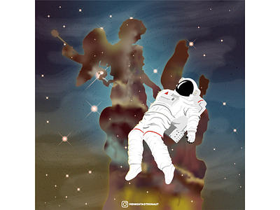 The Ecstasy of the Astronaut adobeillustrator astronaut baroque bernini ecstasyofstteresa hubble illustrator nasa nebula pillarsofcreation space spacesuit spacex stars universe vector vectorart
