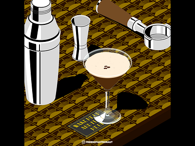 Espresso Martini - "Wake me up and f*** me up" artdeco bar cafe classic cocktail coffee espresso espressomartini isometric isometricdesign katemoss london martini nightife nyc party premium shaker speakeasy vodka