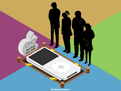 Say goodbye to iPod: Death of the iPod adobeillustrator apple colorful commercial dancing funeral iconic illustration illustrator iphone ipod ipodclassic isometric macbook mouring stevejobs vector vectorart