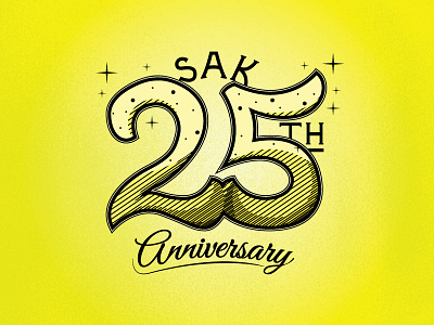 Sak 25 Logo anniversary comedy design drawing hand drawn improv logo orlando typography wayne brady