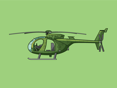 Lil' Chopper army chopper green helicopter illustration military vehicle