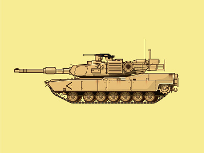 Abrams army desert detail illustration tank usa vehicle wheel