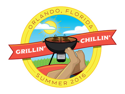 Summer Orlando Style chilling grilling illustration lighting orlando pool sky sticker summer sun