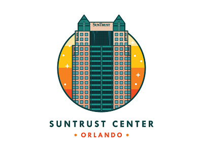 Suntrust Center architecture building downtown florida high rise orlando skyscraper sunset vector