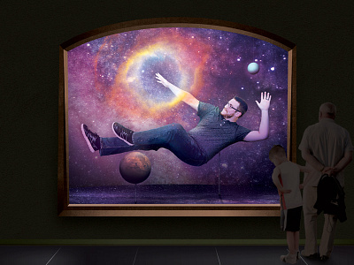 Diorama: Space blue design diorama graphic design photoshop planets purple retouching space stars yellow