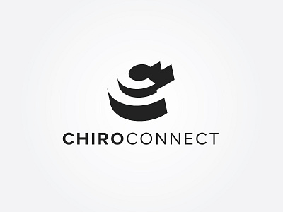 Chiro Connect Logo black letterforms logo logo design negative space shadow shapes typography