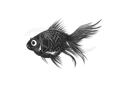 Inktober: Underwater fish goldfish illustration ink inktober ipadpro ocean procreate underwater water
