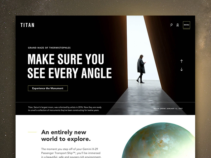 Titan saturn titan science fiction science space web design web home ux ui
