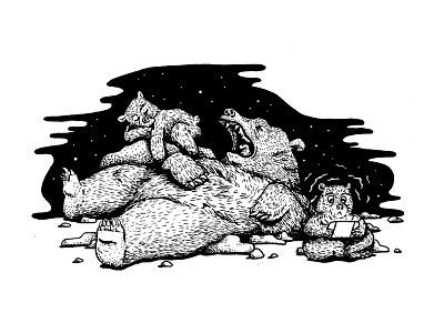 Inktober 2018 - Exhausted bear bears cubs exhausted illustration ink ink illustration ink pen inktober inktober 2018 video games