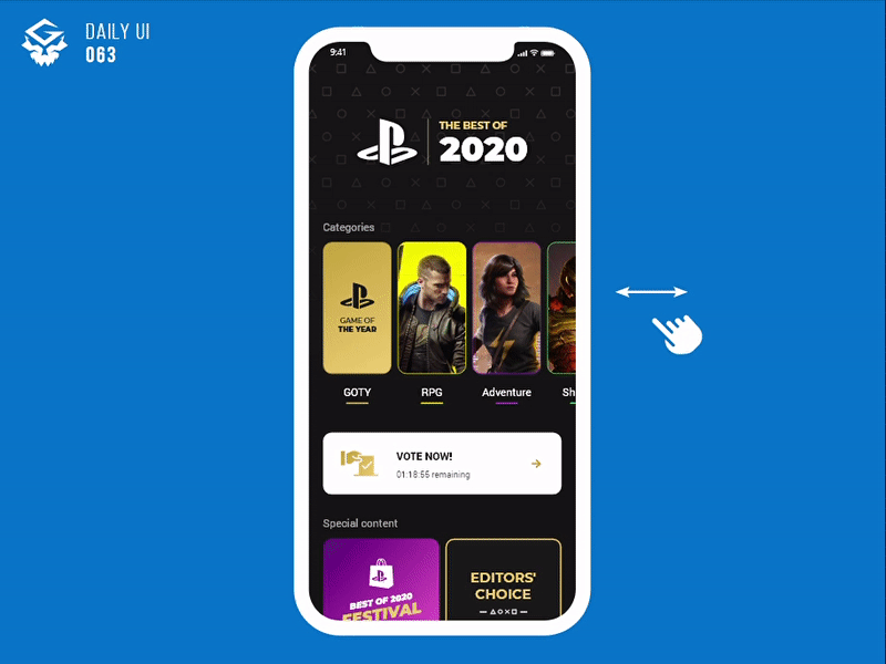 [Animated] Best of the Year | #dailyui 063 animated app dailyui design interface mobile motion playstation ui