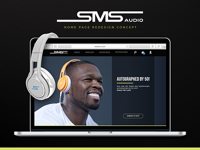 SMS Audio | Home Page Redesign Concept 50 cent design headphone home music page redesign responsive web website