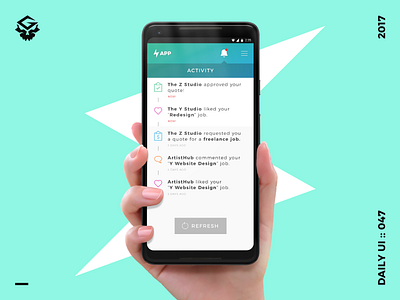 Activity Feed | #dailyui 047 047 activity feed app dailyui mobile notifications ui