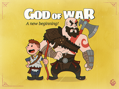 God of War - Old cartoon style by Gabriel Arruda on Dribbble