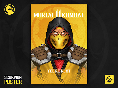 Scorpion | Mortal Kombat 11 | Behance art behance cartoon character comic design effect game illustration illustrator mortal kombat poster scorpion vector