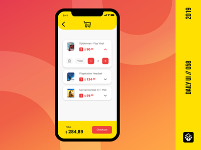 Shopping Cart | #dailyui 058 app branding checkout dailyui design icon illustrator interface mobile shopping cart ui ux vector
