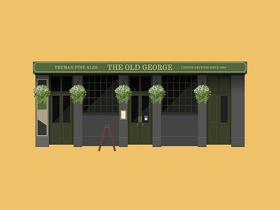 The Old George - Bethnal Green, East London bethnal green british building east london english pub facade illustration illustrator london old george postcard vectorial