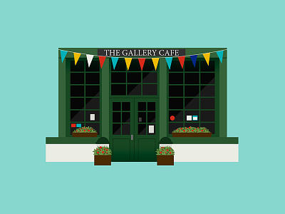 The Gallery Cafe - Bethnal Green, East London bethnal green britain building cafe east london facade illustration illustrator london postcard vectorial