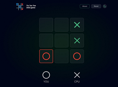 Tic Tac Toe (XO) game design (desktop) desktop game ui