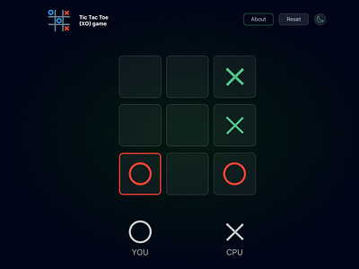 Tic Tac Toe (XO) game design (desktop)