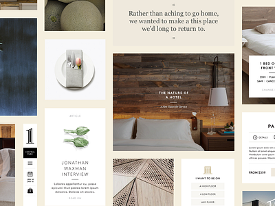 1 Hotels clean components digital eco hotel luxury minimal ui webdesign