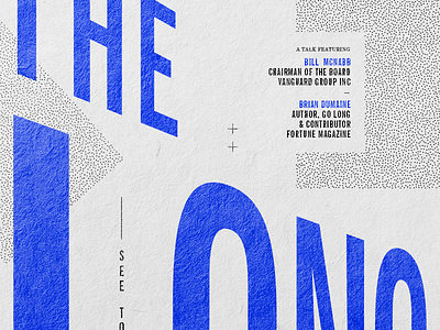 The Long View blue graphic typography