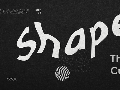 Shape Dribble black and white graphic pattern typography warped text