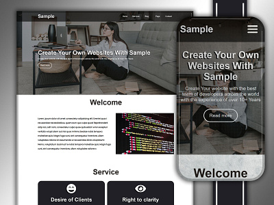 Responsive UI of a Simple website of a developer branding color color theme design designer grey interface layout responsive responsive des theme ui ui designer ux web website website designer