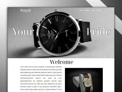 A UI of a Wrist Watch Brand website created by HTML and CSS