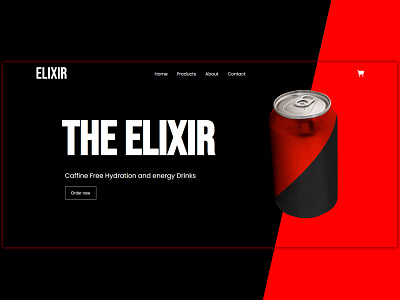 A Banner design for a Energy drink Landing page Website banner banner design black branding can css design designer developer html landing page project red single page website theme ui ux web web developer website