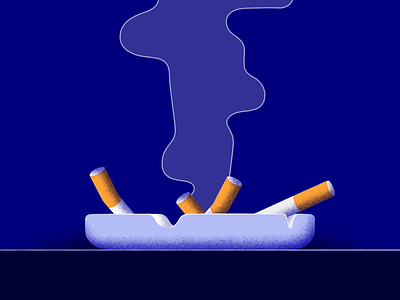 Smoke Cigarette 2d aftereffects animation ashtray cigarette cigarettes design designinspiration dribbble illustration motion photoshop smoke texture