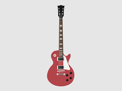 Gibson Les Paul Electric Guitar Illustration 2d animation design electric guitar flat guitar illustration music