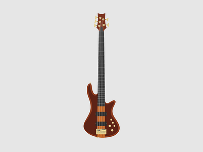 Schecter Bass Guitar Illustration 2d animation bass guitar design flat guitar illustration music