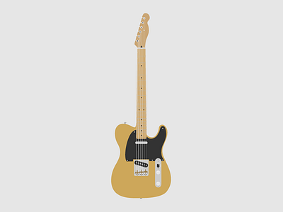 Fender Telecaster Electric Guitar Illustration 2d animation design electric guitar flat guitar illustration music