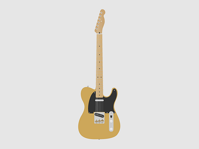 Fender Telecaster Electric Guitar Illustration