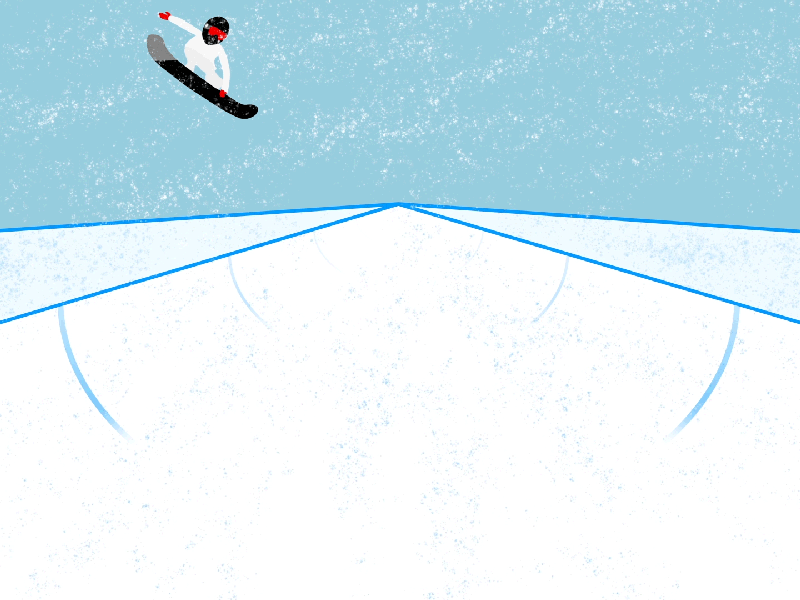 Snowboarder - Pyeongchang 2018 2d animation animation cel animation flat flat animation frame by frame olympics snow sports traditional animation winter