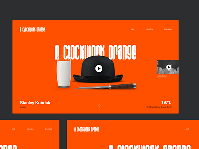 A Clockwork Orange movie landing page clockwork orange design landing landing page design landingpage movie orange typography ui vector