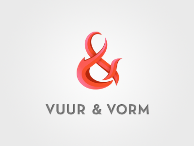 vuur & vorm – logo option 2 ampersand emblem logo mark sign vorm vuur