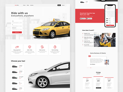 Landing Page for Taxi App app landingpage taxi ui